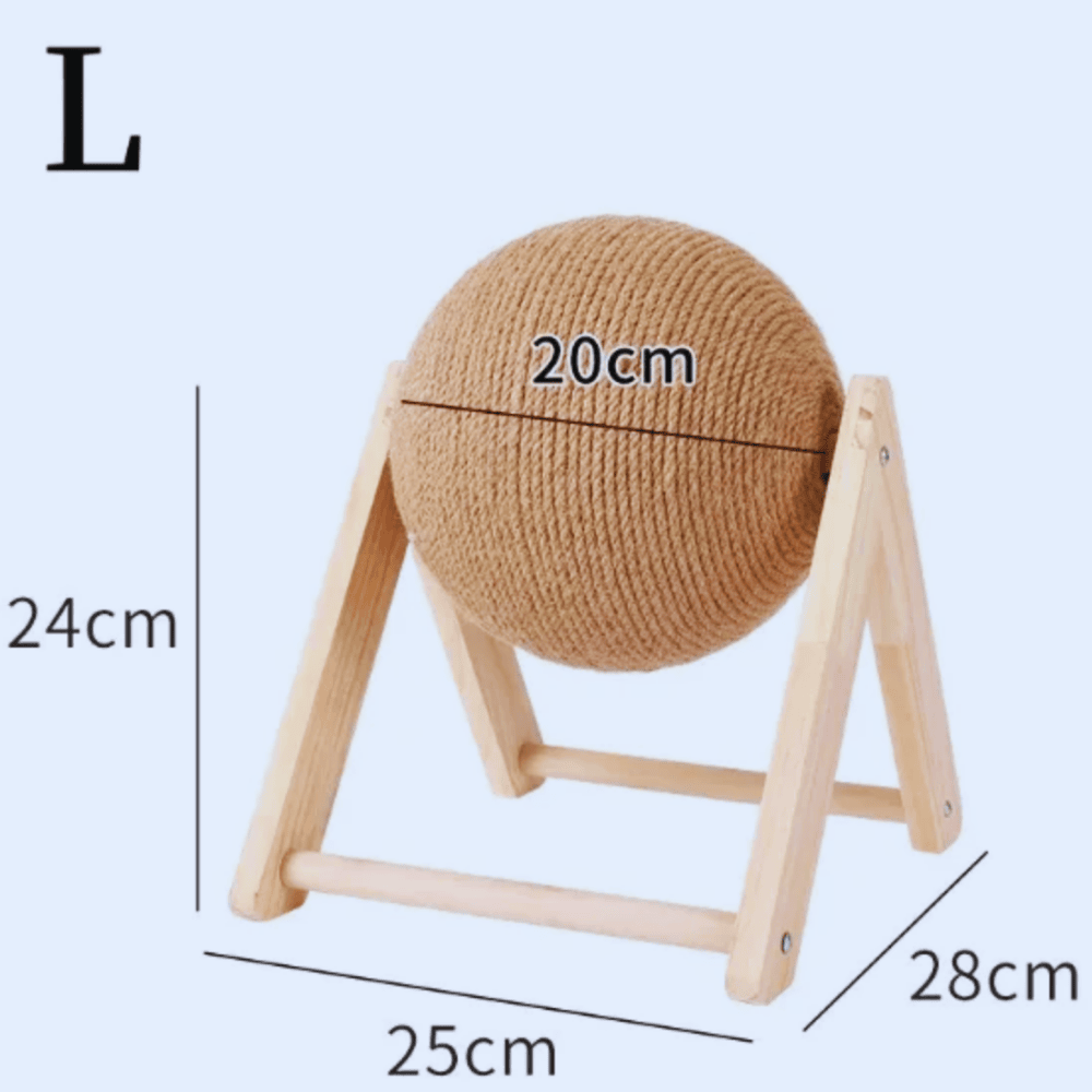 Cat playing with Hugssnpaws Sisal Scratching Ball Toy