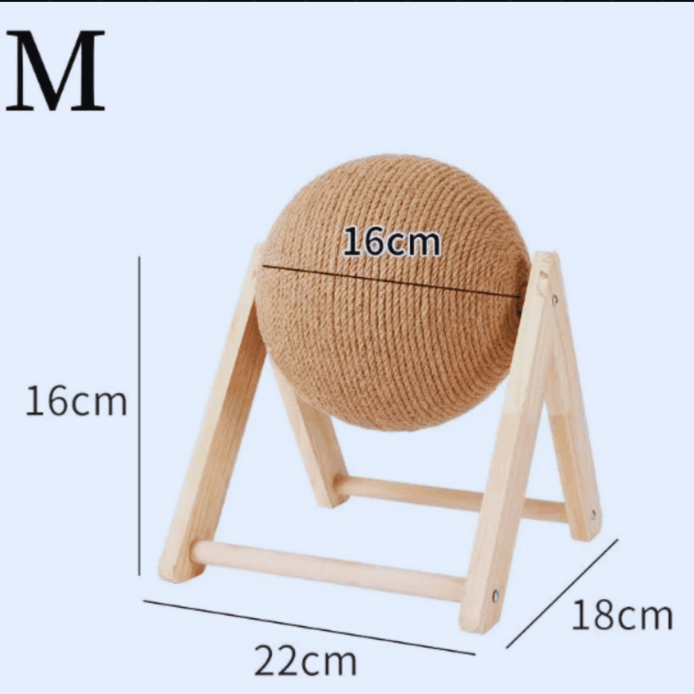 Cat playing with Hugssnpaws Sisal Scratching Ball Toy